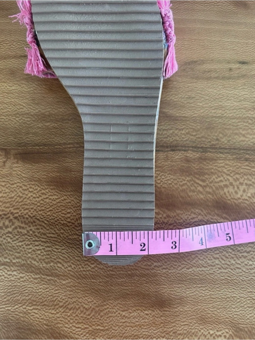 Pink Fringe Slide Sandals Boho Women | Size: 8 - Picture 11 of 11